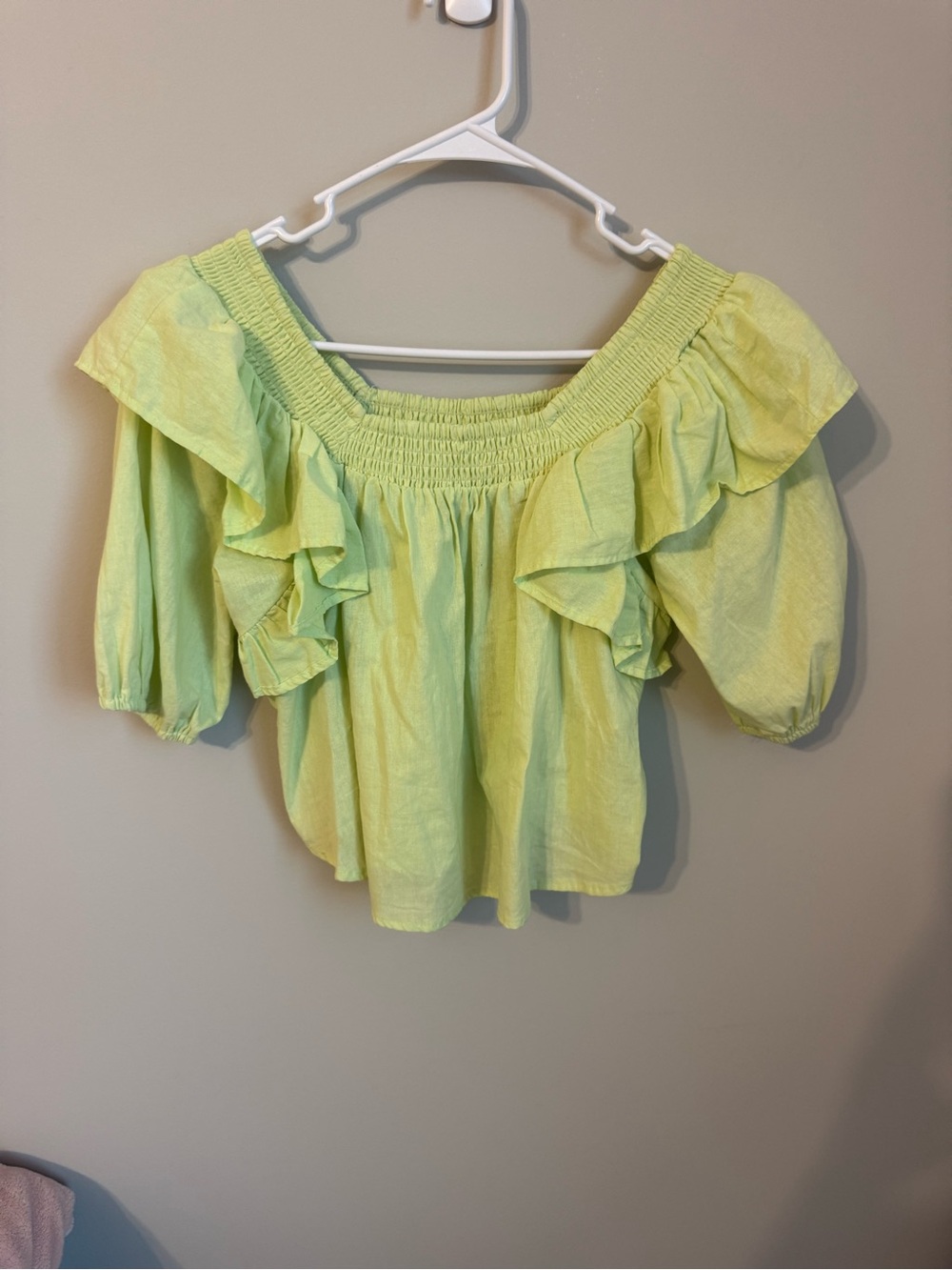 HYFVE Green off shoulder top